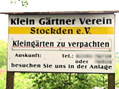 Deppenleerzeichen: Klein Gärtner Verein