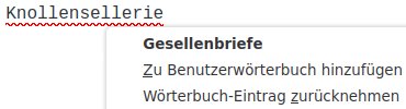Bild: Rechtschreibprüfung »Knollensellerie«