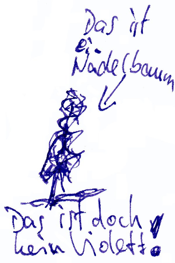 Nadelbaum mit violetter Tinte