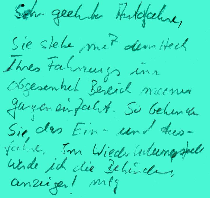 Sehr geehrter Autofahrer