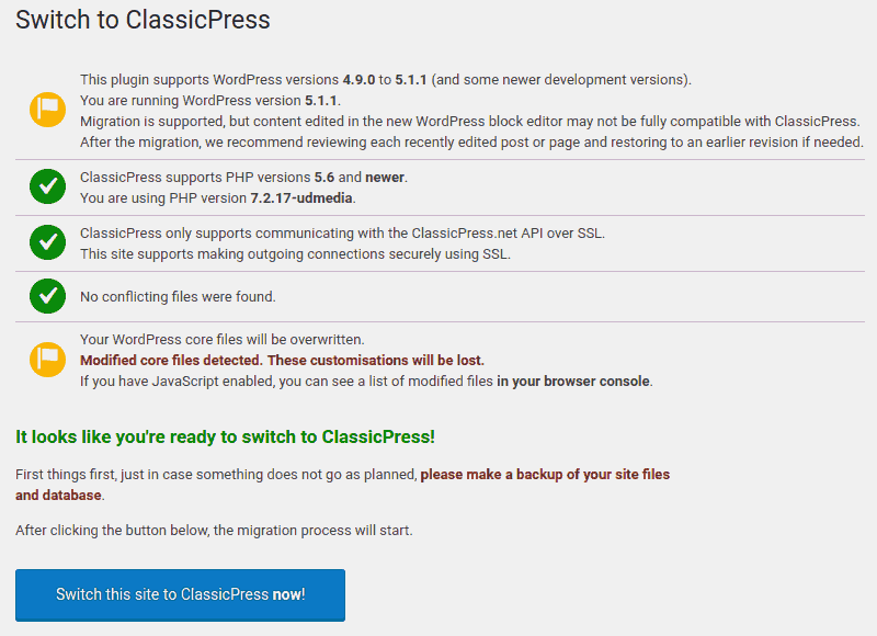 Switch to ClassicPress